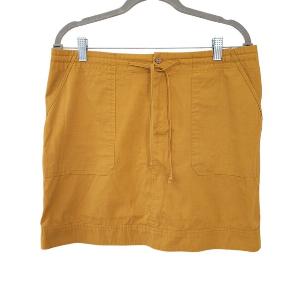 Anthropologie Tiny Mavericks Causal Mini Skirt Womens Size M Mustard Yellow - Picture 2 of 6